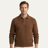 Men's Cashmere Blend Knitted Polo Sweater