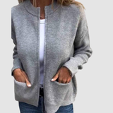 Women's Elegant Grey Autumn Cardigan