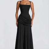 Square Neck Draped Maxi Dress