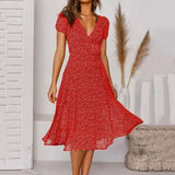 Floral V-Neck Midi Dress