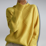 Women's Long-Sleeve Cashmere Turtleneck Knit Sweater