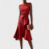 Women's Elegant Sleeveless Fitted Midi Dress