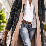 Women's Reversible Hooded Cashmere Blend Winter Jacket