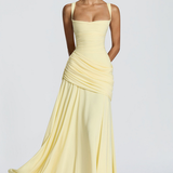 Square Neck Draped Maxi Dress