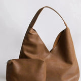 Slouchy V-Cut Hobo Shoulder Bag