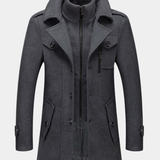 Men's Longline Buttoned Jacket for Autumn and Winter