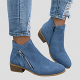 Women's Cushioned Footbed Zip Ankle Boots