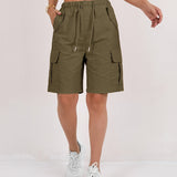 High Waist Cargo Shorts