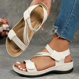 Criss Cross Platform Wedge Sandals