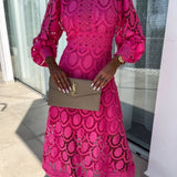Women's Floral Lace Midi Dress