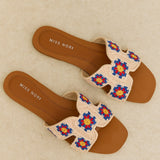Floral Embellished Slide Sandals