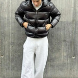 Sherpa-Lined Quilted Hooded Winter Jacket for Men