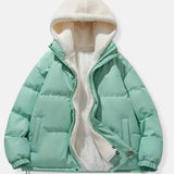 Women's Quilted Winter Jacket with Adjustable Hood
