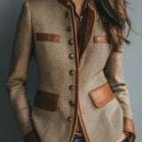 Women's Structured Tweed Blazer, Button Front