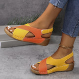 Colour Block Wedge Sandals