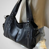 Women's Everyday Black Leather Bag