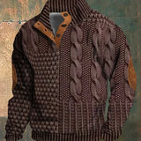 Men's Warm Patterned Knit Pullover Sweater