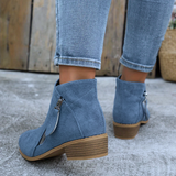 Women's Cushioned Footbed Zip Ankle Boots