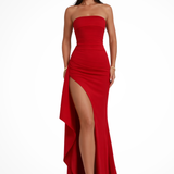 Women's Strapless High Split Maxi Dress
