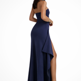 Women's Strapless Side Slit Maxi Dress