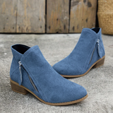 Women's Cushioned Footbed Zip Ankle Boots