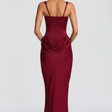 Square Neck Draped Maxi Dress