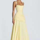 Square Neck Draped Maxi Dress