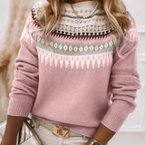 Women's Patterned Fair Isle Mock Neck Sweater