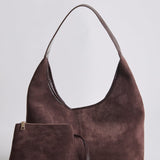 Suede Slouchy Hobo Shoulder Bag