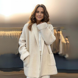Women's Longline Ribbed Knit Open-Front Cardigan