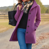 Women's Longline Button-Front Wool Coat