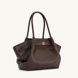 Women's Structured Winged Leather Tote Bag