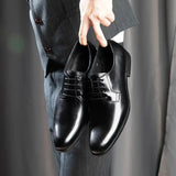 Men's Classic Derby Leather Lace-Up Shoes