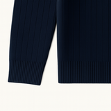 Men's Ribbed Half-Zip Knitted Sweater, Classic Fit