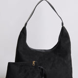 Suede Slouchy Hobo Shoulder Bag