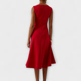 Women's Elegant Sleeveless Fitted Midi Dress