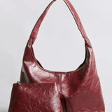 Glossy Slouchy Hobo Shoulder Bag