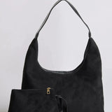 Suede Slouchy Hobo Shoulder Bag