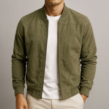 Men's Suede Leather Jacket with Clean Lines