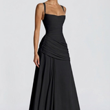 Square Neck Draped Maxi Dress