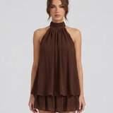 Tiered Halter Mini Dress