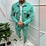 Men's Relaxed Cotton Jacket and Trouser Set