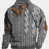 Men's Warm Patterned Knit Pullover Sweater