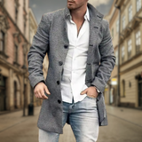 Men's Elegant Grey Coat for Autumn and Winter