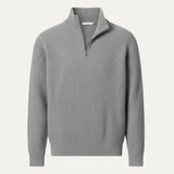 Men's Ribbed Knit Quarter-Zip Classic Fit Sweater
