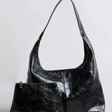 Glossy Slouchy Hobo Shoulder Bag
