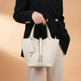 Structured Drawstring Tote Shoulder Bag