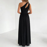 Women's One Shoulder Split Maxi Dress