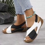 Colour Block Wedge Sandals