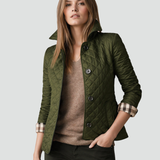 Women's Diamond Quilted Regular Fit Button Jacket